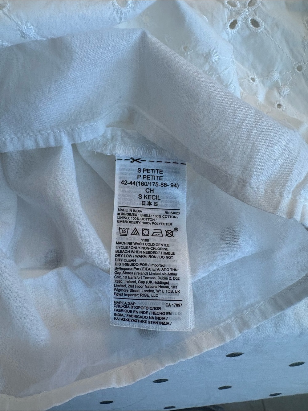 GAP White Eyelet Boho Tiered Midi Skirt Size Small - Picture 6 of 6